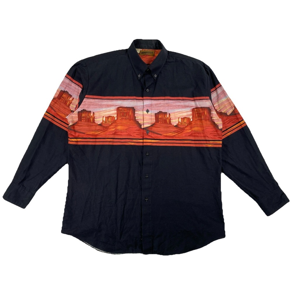 Vintage Pena by Roper Western Button Up Shirt Men's Large Monument Valley USA